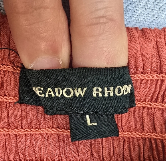 Meadow Rhodes women's maxi Orange dress balloon sleeve size Large - Picture 9 of 10